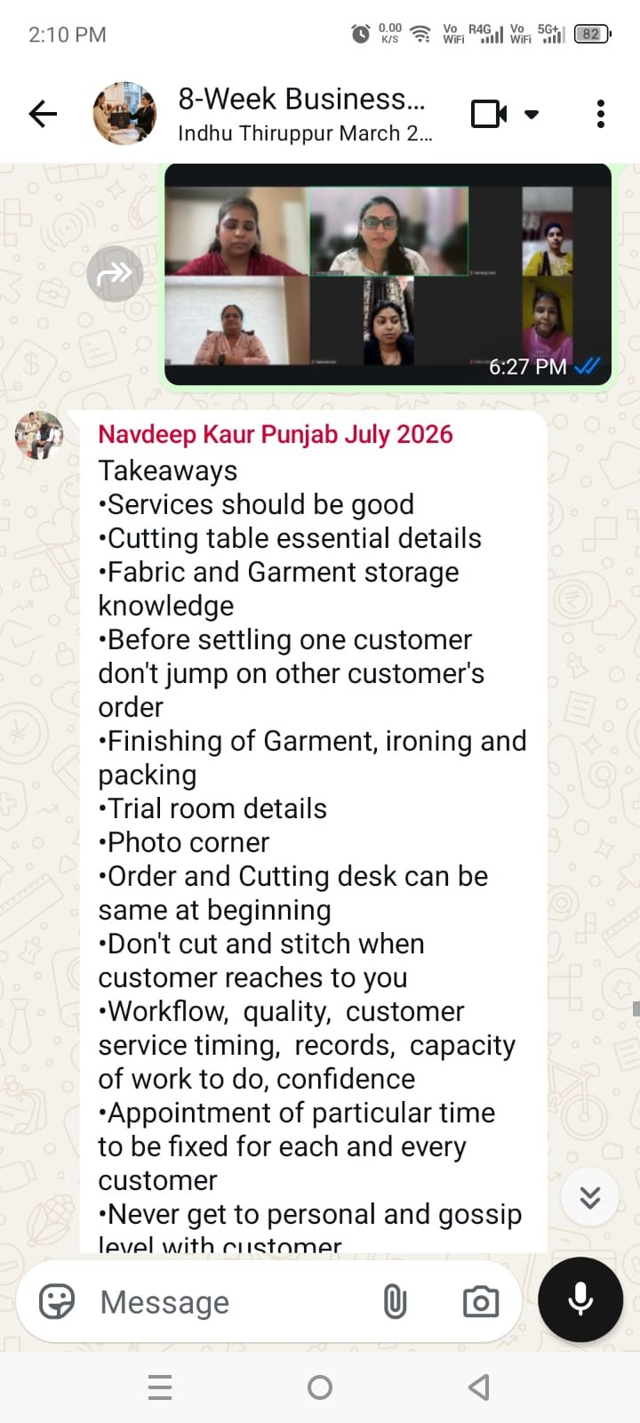 Takeaways from Navdeep Kaur, Punjab: cutting table, fabric storage, finishing and packing, trial room, workflow and customer service